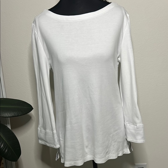 Nautica Tops - NAUTICA White Long Sleeve Cuffed 100% cotton Blouse